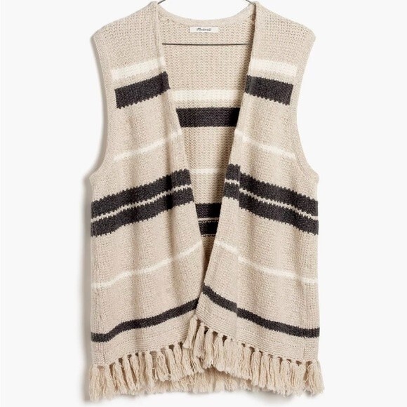 Madewell Coastward Fringe Sweater-Vest - Picture 1 of 12